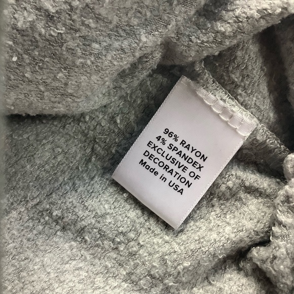 Peyton Jensen Gray stripe rayon fleece sweater made in USA Small - Picture 7 of 7